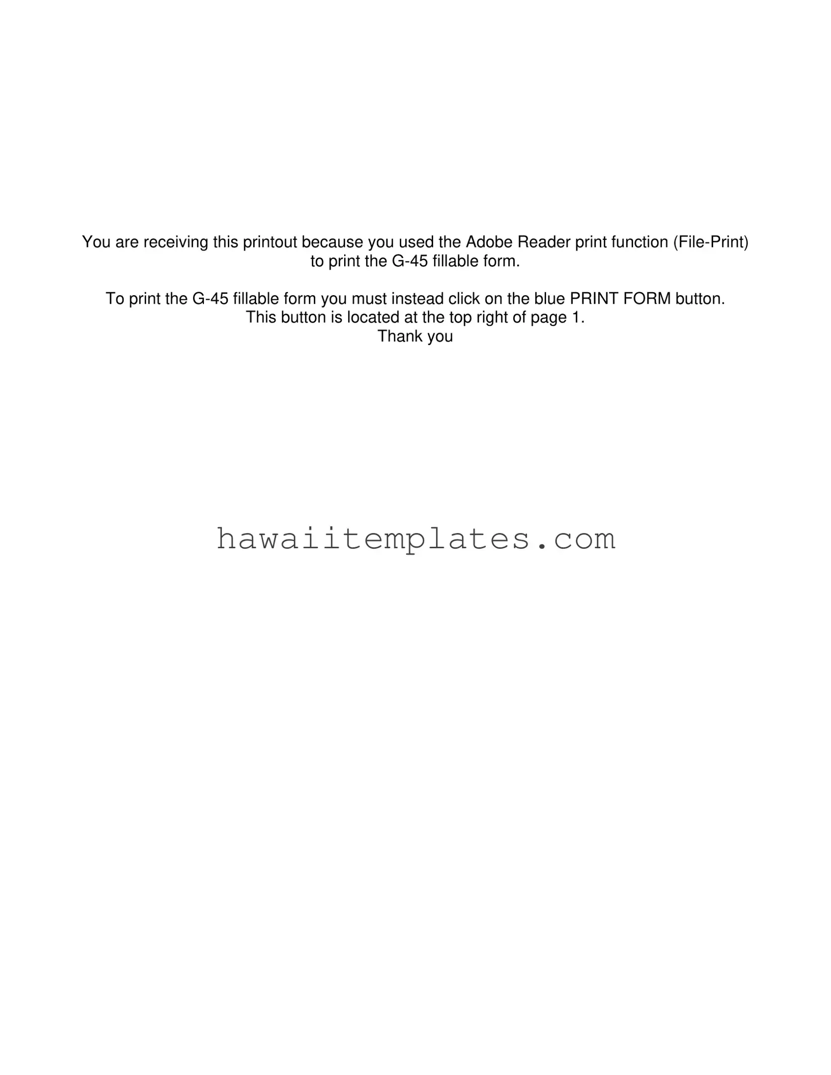 Fill in a Valid Hawaii G 45 Template