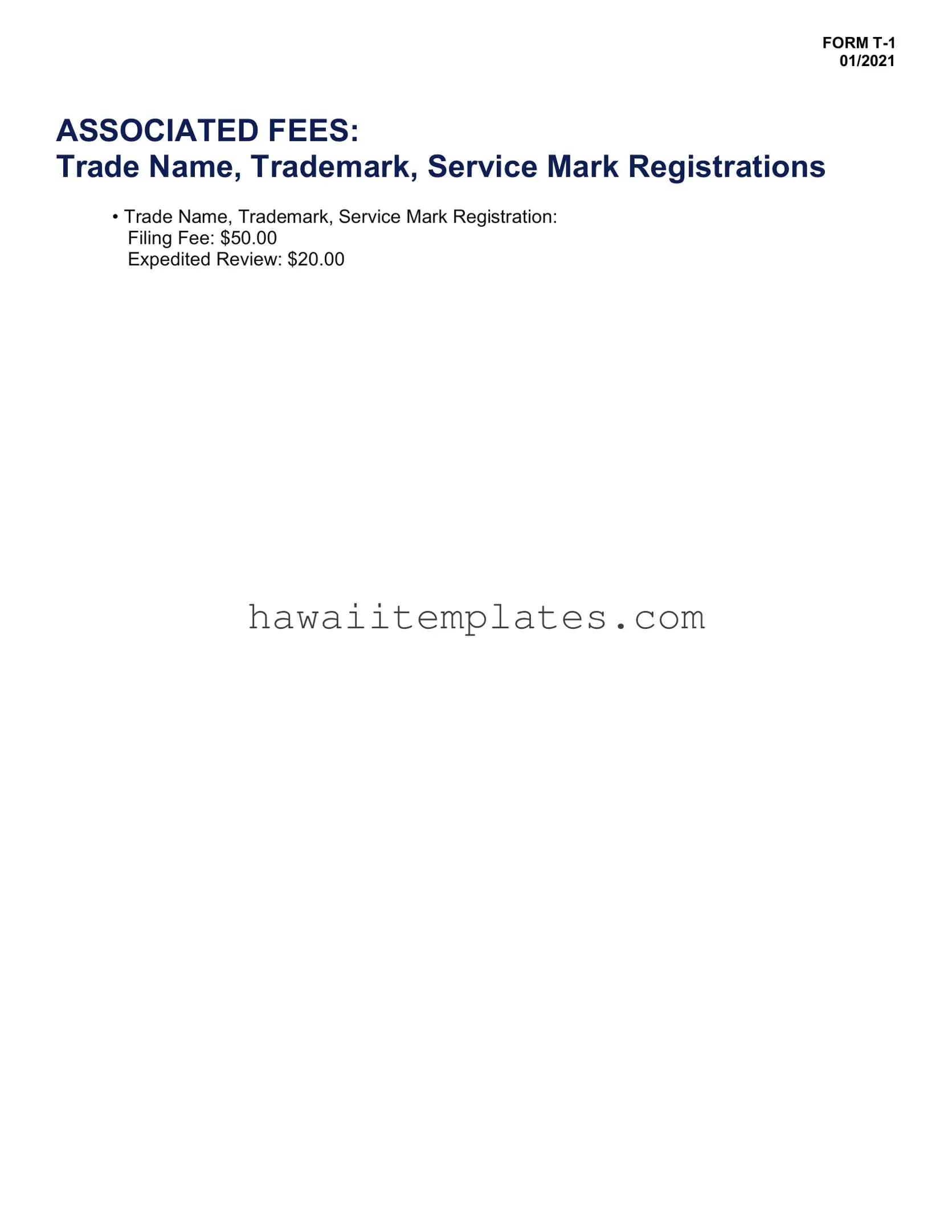 Fill in a Valid Hawaii T1 Template