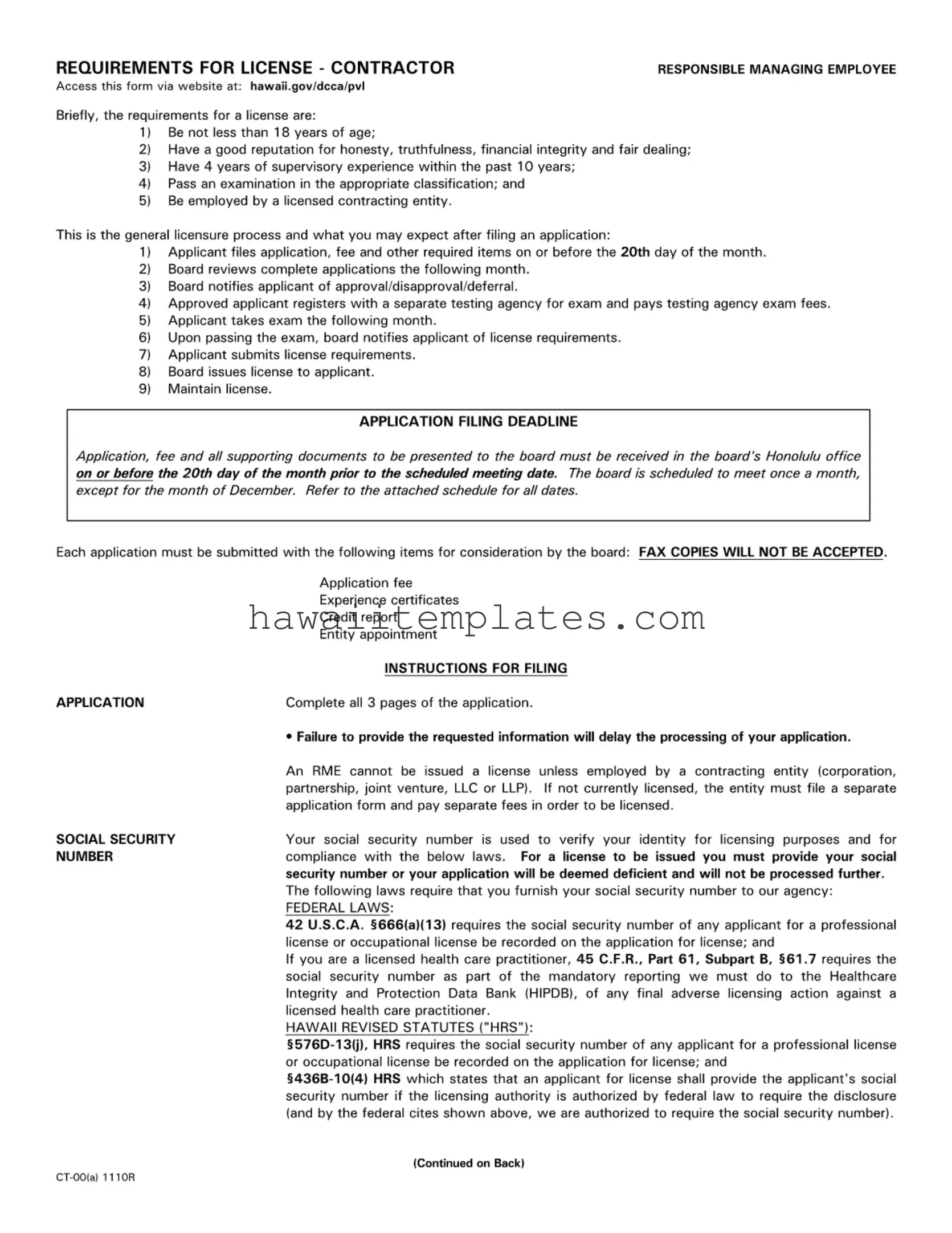 Fill in a Valid Responsible Managing Employee Hawaii Template