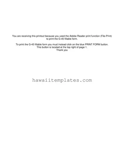 Fill in a Valid Hawaii G 45 Template