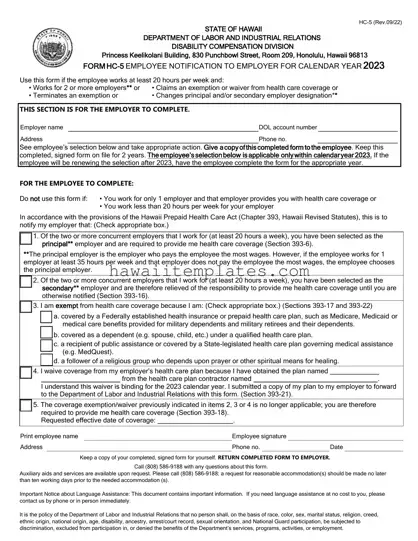 Fill in a Valid Hawaii Hc 5 Template