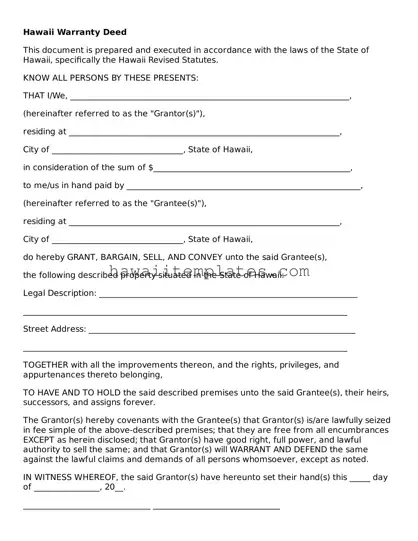 Attorney-Verified Deed Form for Hawaii State