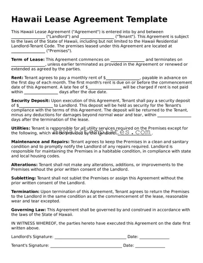 Attorney-Verified Lease Agreement Form for Hawaii State
