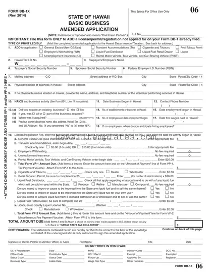 Fill in a Valid Hawaii Tax Bb1X Template